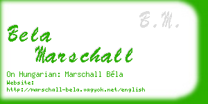bela marschall business card